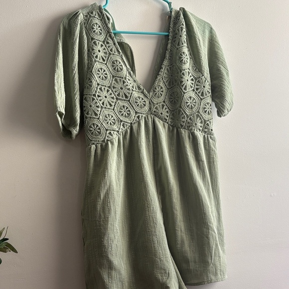 Chic Sage Green Romper - Picture 1 of 7